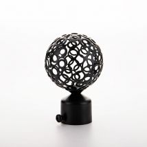 Xinuy - Ahlsen Curtain Rod Finials, Lattice Ends, Cage Curtain Decor Finials, Rod Window Ends (2 Pack, 28mm), Black