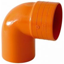 Curva chiusa 87° in pvc d 200 mm colore arancio scarico pluviale plastica