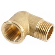 Curva gomito angolo 90° ottone giallo 11/2 mf raccordo tubo acqua