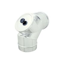 Curva da 130mm gomito mf con ispezione a tappo da in acciaio inox aisi 304