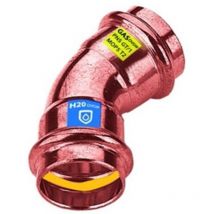 Curva in rame a pressare 45° ff acqua/gas Diam. 12 Frabo