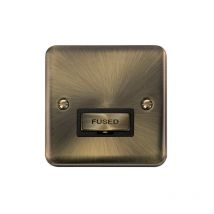 Se Home - Curved Antique Brass 13A Fused Ingot Connection Unit - Black Trim