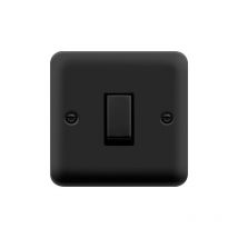 Curved Matt Black 10A 1 Gang 2 Way Ingot Light Switch - Black Trim - SE Home