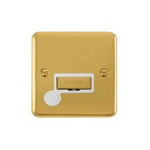 Se Home - Curved Polished Brass 13A Fused Ingot Connection Unit With Flex - White Trim