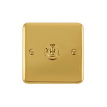 Curved Polished Brass Intermediate 10AX Toggle Light Switch Se Home