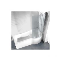 Voda - p Shape Curved Shower/Bath Screen - 6mm Glass