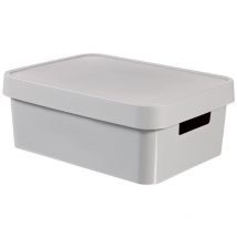 Curver - 229246 Caja con Tapa de 11 l, Gris, 27x36.299999999999997x13.8 cm