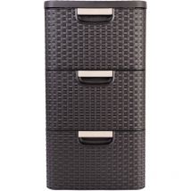 Tour de Rangement Aspect rotin 3 tiroirs x 14 l My Style - Curver