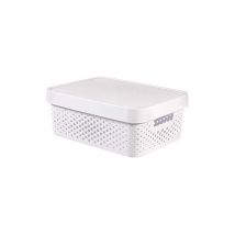 229167 Caja con Tapa de 11 l, Blanco, 27x36.299999999999997x13.8 cm - Curver