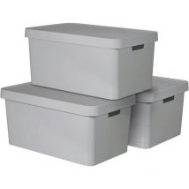 Curver - 240659 Scatola in plastica infinity (l x a x p) 560 x 270 x 390 mm Grigio 3 pz.