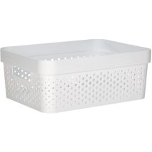 Curver, Bandeja Infinity 11L, blanco, 35,6 x 26,6 x 13,6 cm, plástico reciclado