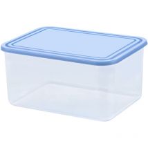 Curver - Contenedores Freezer-seguros cuadrados de almacenamiento de alimentos de plástico con tapa de color azul (4 l), EF500814