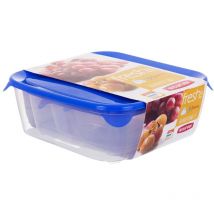 Bricoline - curver 2045389 fresh & go boîte fraîcheur carré plastique transparent/bleu lot de 4 08927-139-00