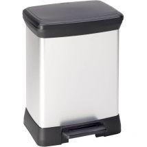 Deco Bin 240638 Bidone della spazzatura 30 l (l x a x p) 390 x 510 x 290 mm Argento, Nero 1 pz. - Curver