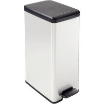 Curver - deco Bin 240640 Bidone della spazzatura 40 l (l x a x p) 250 x 610 x 420 mm Argento, Nero 1 pz.