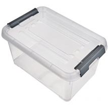 Curver 243803 Scatola di immagazzinaggio handy impilabile (l x l x a) 294 x 194 x 150 mm Trasparente, Argento 1 pz.