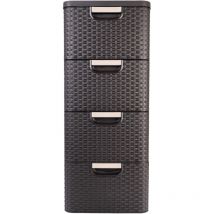 Curver Style 4x14L Bücherregal mit 4 Schubladen, braun