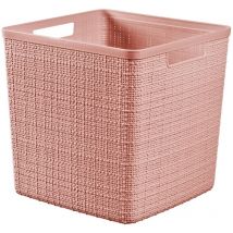 Curver - yute - Caja de almacenamiento (17 l, 27,9 x 27,9 x 27,9 x 27 cm), color rosa