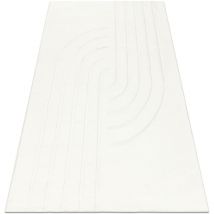Rugsx - curvy tappeto lavabile bianco 11 Curves, strutturale, goffrato, morbido white 200x290 cm