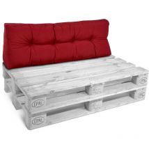Spalliera cuscini per bancali/pallet di legno - Style qualità Beautissu Rosso, 120x40x20 cm
