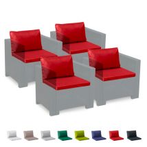 Cuscini ricambio salotto rattan impermeabili Bica Grand Soleil set 4 posti Colore: Rosso