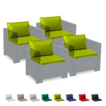 Cuscini ricambio salotto rattan impermeabili Bica Grand Soleil set 4 posti Colore: Verde Anice