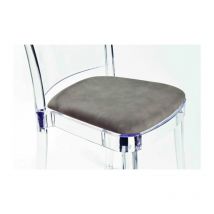 Cuscino ecopelle nabuk per sedia Lucienne Colore cuscino Tortora Nuvolato