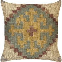 Cuscino in iuta e lana in stile etnico multicolore 45 x 45 cm Saron
