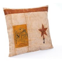 Cuscino lukka dim, 45x45x12h - cotone+pelle+metallo beige - Inter Link