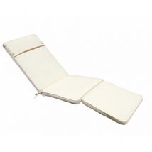 Gardeness - Cuscino lungo da esterno in poliestere sfoderabile 175x49 cm per lettino - Beige