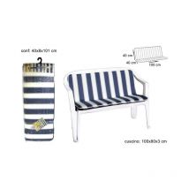 Cuscino panchina taormina rigato blu
