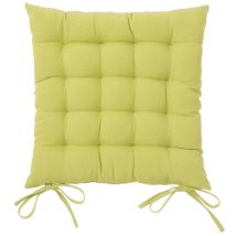 Cuscino Sedia in Tessuto Trapuntato Imbottito 40x40cm con Laccetti Colore Verde