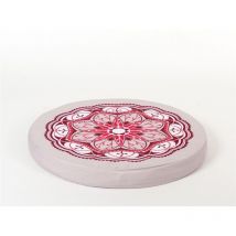 Cuscino tondo fantasia rosso 40x4cm.