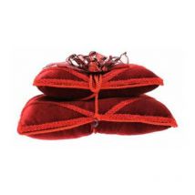 Cuscino vellutato 18x30x18 cm decorazione natalizia - colore rosso - addobbo di natale