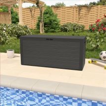 Deuba - Garden Storage Box Outdoor Cushion Tool 280L Chest 120x45x60cm Plastic Deck Container Patio Balcony Terrace - Black