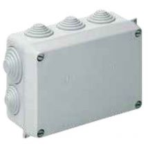 Scatola di derivazione con coperchio a vite - IP55 - dim. int. 153 x 110 x 65 - pareti con passacavi - Grigio (alternativa Gewiss GW44006)