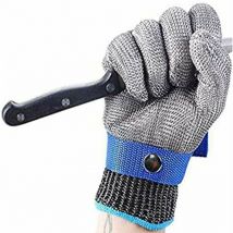 Cut Protection Gloves Stainless Steel Mesh Cut Resistant Food Safety Gloves Butcher Gloves Steel Cut Kitchen Gloves l 24.5cm