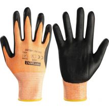 Tuffsafe - Cut Resistant Gloves, Nitrile Foam Coated, Orange/Black, Size 9