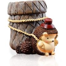 Cute Hedgehog Desk Pen Holder Toothbrush Holder Resin Desk Organizer Container Stationery Storage Work Shelf Decoration – Work