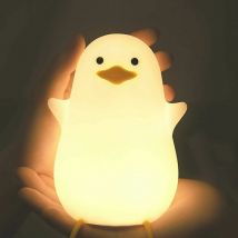 Cute Night Light for Kids, Soft Silicone LED Touch Toddler Lamp with Timer, USB Rechargeable Dim Feeding Warm White Nightlight, Desk Bedside Bedroom