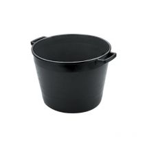 Bac rond en polye'thyle'ne avec poigne'es noires 65 lt 55 cm x 41 h bac conteneur pour mout de raisin et usage batiment