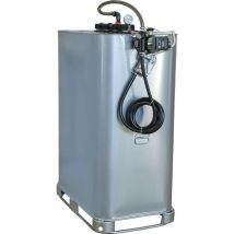 Cuve de ravitaillement fuel galvanisée 999L double paroi avec kit pompe à gasoil 12V 56L/min 08125