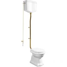 Kerasan - Cuve De Toilette Retro Avec Réservoir D'Eau, P-trap, Blanc-bronze