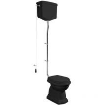 Kerasan - Cuve de toilette retro avec réservoir d'eau, S-Trap, noir-chrome