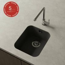 Poalgi - Cuve sous plan gandia 192, Granit, Noir Basalt, 38 cm, 1 bac