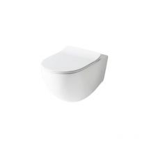 Abitare - Cuvette suspendu 36x52 cm en céramique blanc brillant - Art Ceram File - Avec abattant wc soft