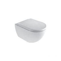 Azzurra - Cuvette suspendu 36x52 cm en céramique blanc brillant Ceramica Comoda - Avec abattant wc soft