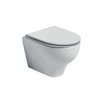 Azzurra - Cuvette suspendu en céramique 35.5x53 cm blanc brillant Ceramica Pratica - Con copri wc Standard