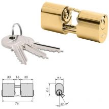 Cylindre CVL 5979/30x30/Cames et tiges ovales en laiton poli Double cylindre
