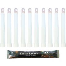 Cyalume - Bastoncino luminoso bianco militare ChemLight Lightsticks 15cm - Light Sticks ultra-luminosi 8 ore (Scatola da10)